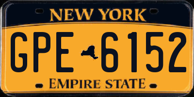 NY license plate GPE6152