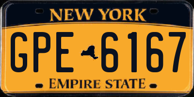 NY license plate GPE6167