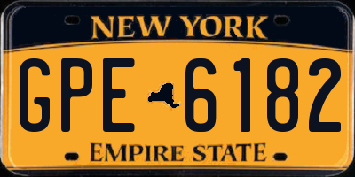 NY license plate GPE6182