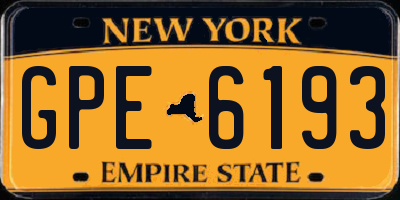 NY license plate GPE6193