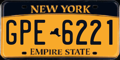 NY license plate GPE6221