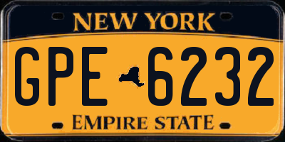 NY license plate GPE6232