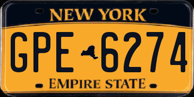 NY license plate GPE6274