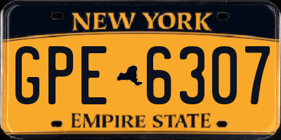 NY license plate GPE6307