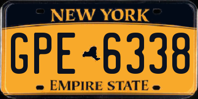 NY license plate GPE6338