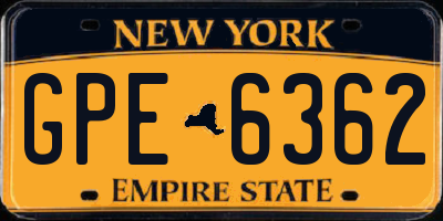 NY license plate GPE6362