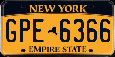 NY license plate GPE6366