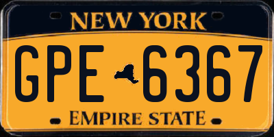 NY license plate GPE6367