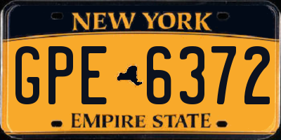 NY license plate GPE6372