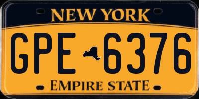 NY license plate GPE6376