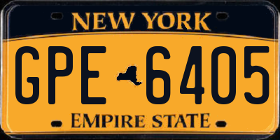 NY license plate GPE6405