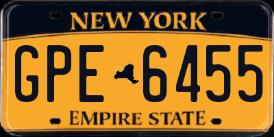 NY license plate GPE6455