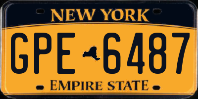 NY license plate GPE6487