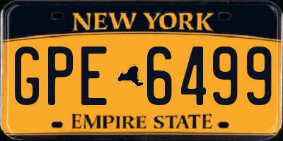 NY license plate GPE6499