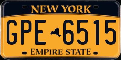 NY license plate GPE6515