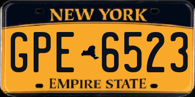 NY license plate GPE6523
