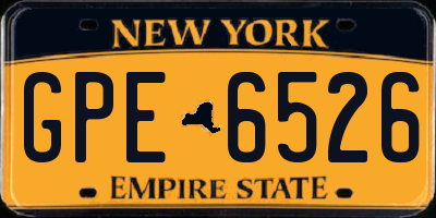 NY license plate GPE6526