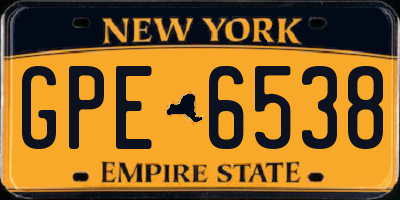 NY license plate GPE6538