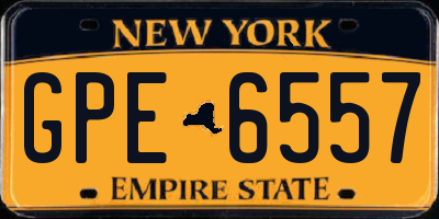 NY license plate GPE6557