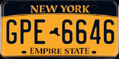 NY license plate GPE6646