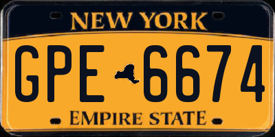 NY license plate GPE6674