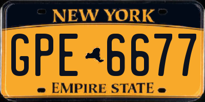 NY license plate GPE6677