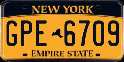NY license plate GPE6709