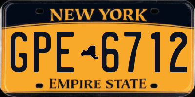 NY license plate GPE6712
