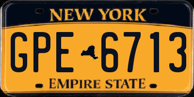 NY license plate GPE6713