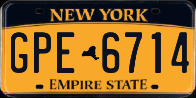 NY license plate GPE6714