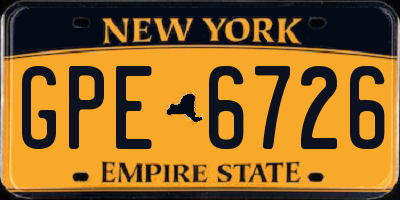 NY license plate GPE6726