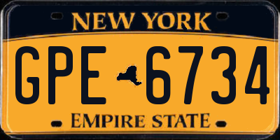NY license plate GPE6734
