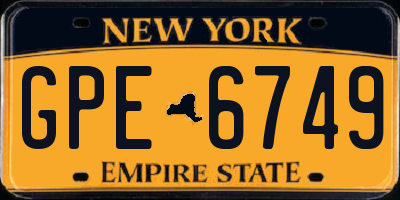 NY license plate GPE6749