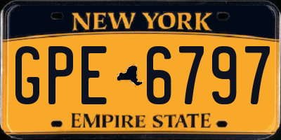 NY license plate GPE6797