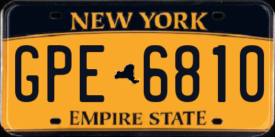 NY license plate GPE6810