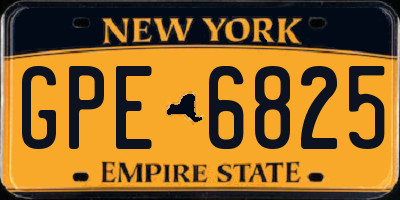 NY license plate GPE6825