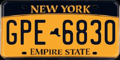 NY license plate GPE6830