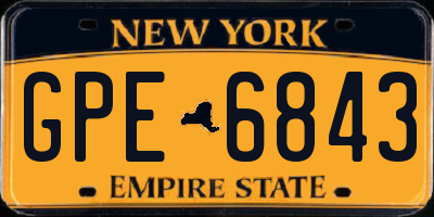 NY license plate GPE6843