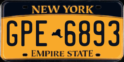 NY license plate GPE6893