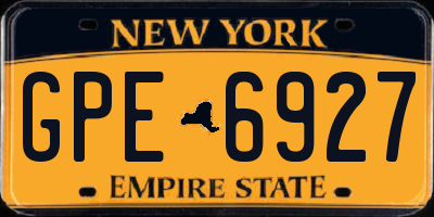 NY license plate GPE6927