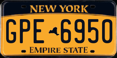 NY license plate GPE6950