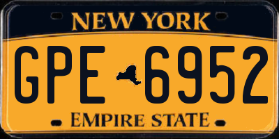 NY license plate GPE6952