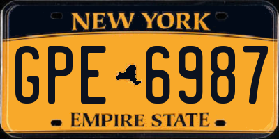 NY license plate GPE6987