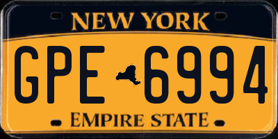 NY license plate GPE6994