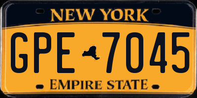 NY license plate GPE7045