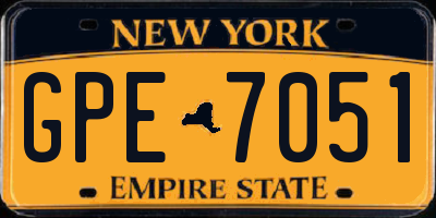 NY license plate GPE7051