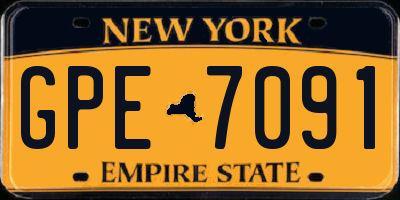 NY license plate GPE7091