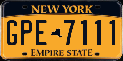 NY license plate GPE7111