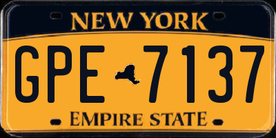 NY license plate GPE7137