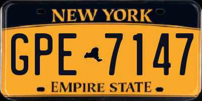 NY license plate GPE7147